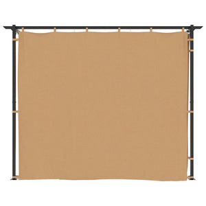 Pavillon mit Vorhängen 3x3 m Taupe Stahl