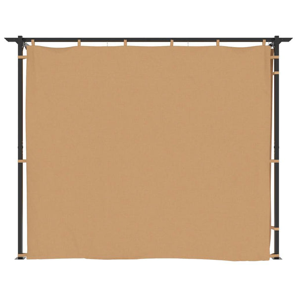 Pavillon mit Vorhängen 3x3 m Taupe Stahl