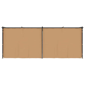 Pavillon mit Vorhängen 6x3 m Taupe Stahl