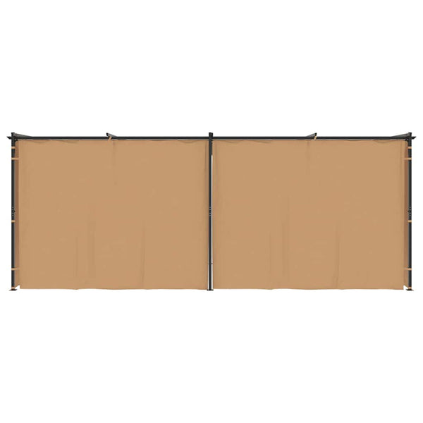 Pavillon mit Vorhängen 6x3 m Taupe Stahl