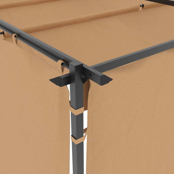 Pavillon mit Vorhängen 6x3 m Taupe Stahl