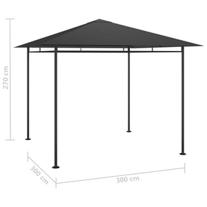 Pavillon 3x3x2,7 m Anthrazit 180 g/m²