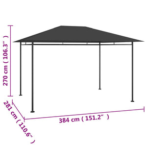 Pavillon 384x281x270 cm Anthrazit 180 g/m²