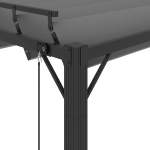 Pergola mit Lamellendach 3x3 m Anthrazit Stoff und Aluminium