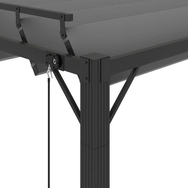 Pergola mit Lamellendach 3x4 m Anthrazit Stoff und Aluminium