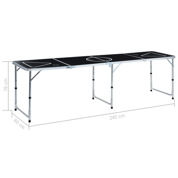 Bier-Pong-Tisch mit Tassen und Bällen Klappbar 240 cm