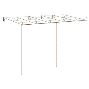 vidaXL Pergola de jardin brun antique 6x3x2,5 m en fer