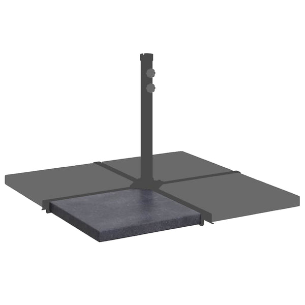 Sonnenschirm-Gewichtsplatte Schwarz Granit Quadratisch 25 kg