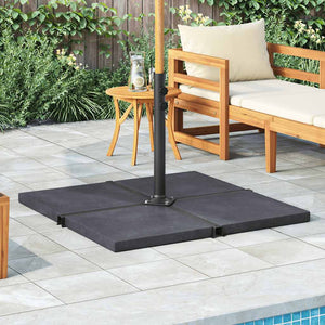 Sonnenschirm-Gewichtsplatte Schwarz Granit Quadratisch 25 kg