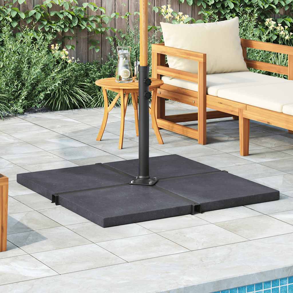 Sonnenschirm-Gewichtsplatte Schwarz Granit Quadratisch 25 kg