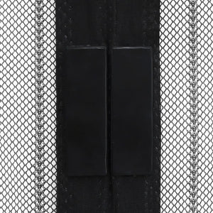 Fliegengitter-Türvorhänge 2 Stk. Magnet Schwarz 200x80 cm