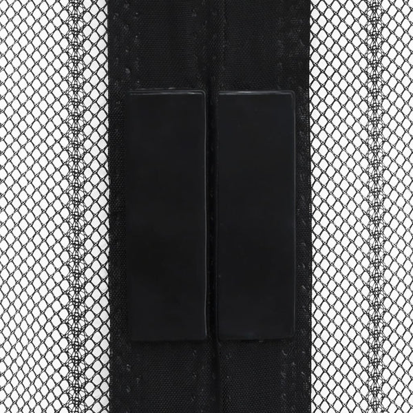 Fliegengitter-Türvorhänge 2 Stk. Magnet Schwarz 200x80 cm