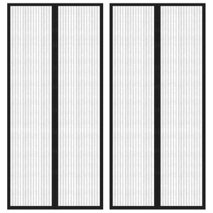 Fliegengitter-Türvorhänge 2 Stk. Magnet Schwarz 210x90 cm