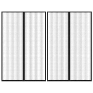 Fliegengitter-Türvorhänge 2 Stk. Magnet Schwarz 220x130 cm