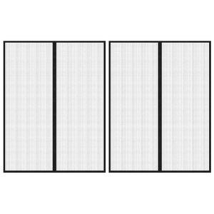 Fliegengitter-Türvorhänge 2 Stk. Magnet Schwarz 230x160 cm