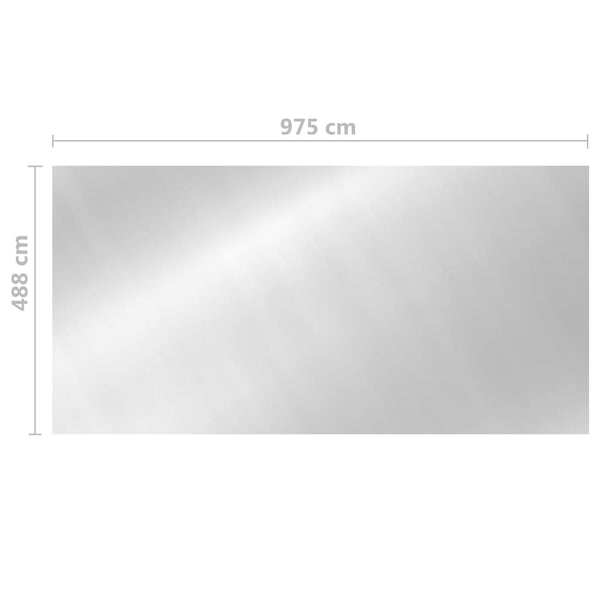 Silberne Poolabdeckung 975x488 cm