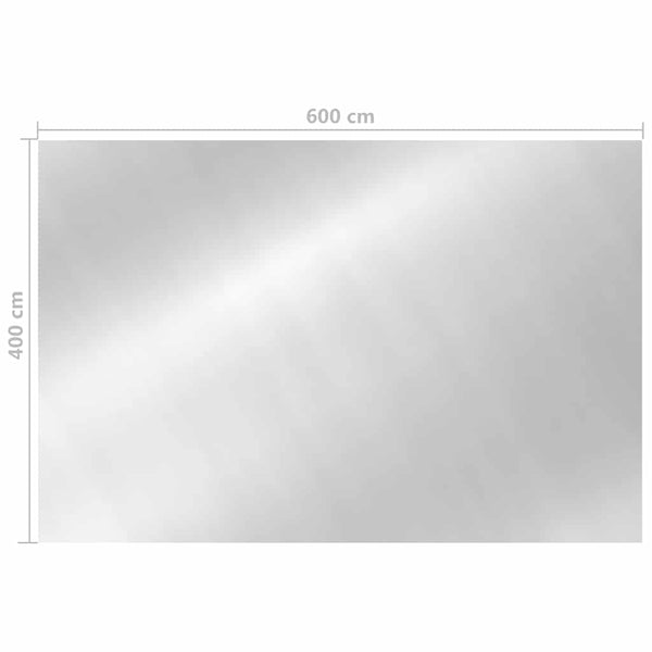 Rechteckige Poolabdeckung 600x400 cm Silber