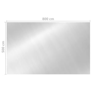 Rechteckige Poolabdeckung 800x500 cm Silber