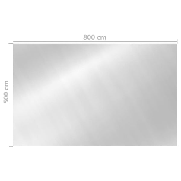Rechteckige Poolabdeckung 800x500 cm Silber