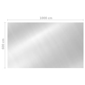 Rechteckige Poolabdeckung 1000x600 cm Silber