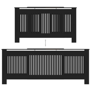 Schwarze Heizkörperverkleidung 205 cm