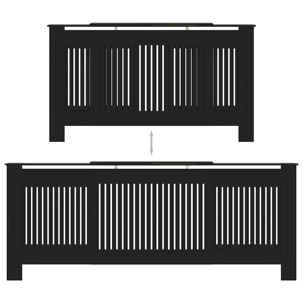 Schwarze Heizkörperverkleidung 205 cm