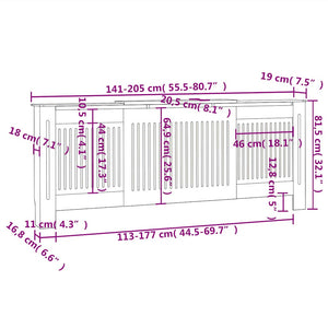 Schwarze Heizkörperverkleidung 205 cm
