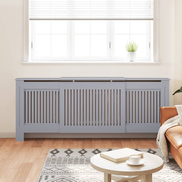 Graue Heizkörperverkleidung MDF 205 cm