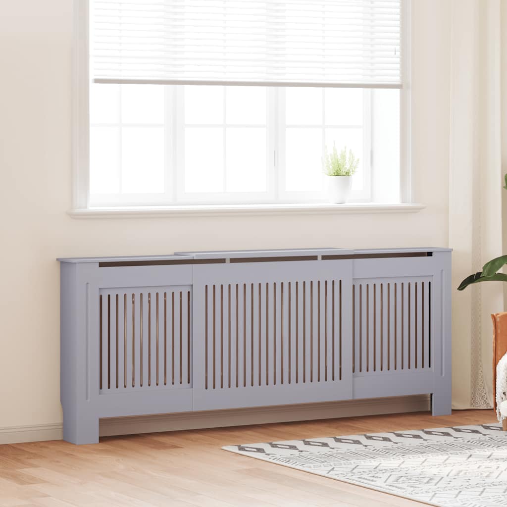 Graue Heizkörperverkleidung MDF 205 cm