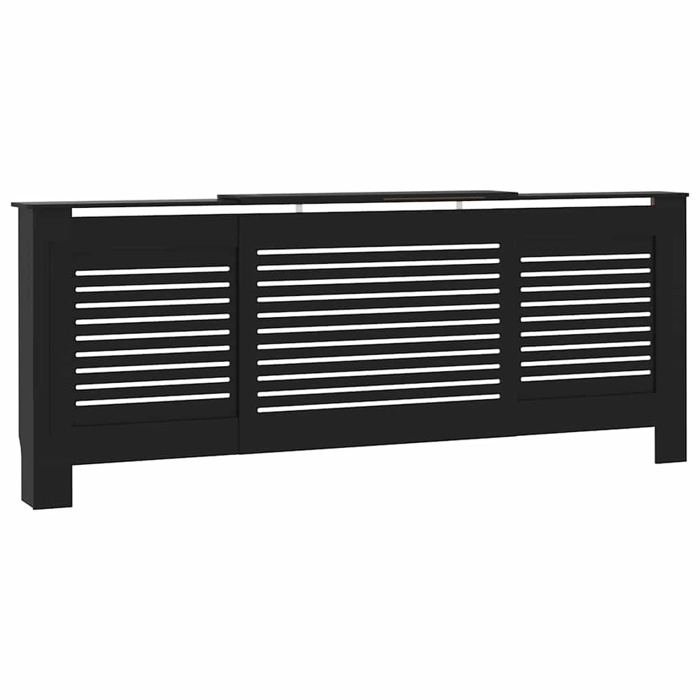 Schwarze Heizkörperverkleidung MDF 205 cm