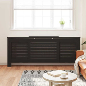 Schwarze Heizkörperverkleidung MDF 205 cm