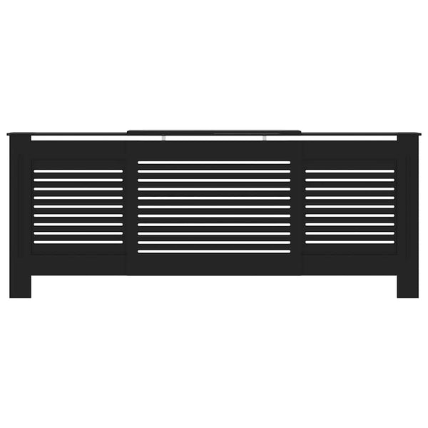 Schwarze Heizkörperverkleidung MDF 205 cm