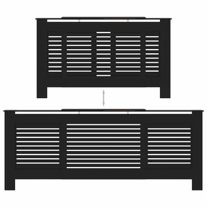 Schwarze Heizkörperverkleidung MDF 205 cm