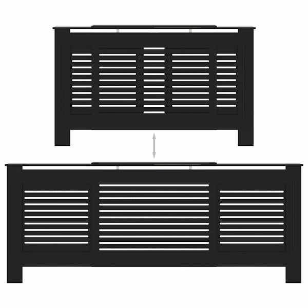 Schwarze Heizkörperverkleidung MDF 205 cm