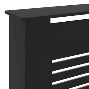Schwarze Heizkörperverkleidung MDF 205 cm