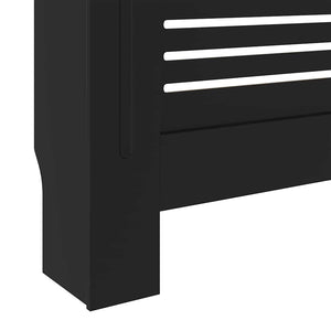 Schwarze Heizkörperverkleidung MDF 205 cm
