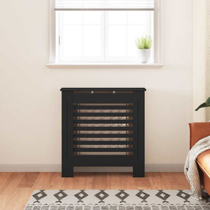 Schwarze Heizkörperverkleidung MDF 78 cm