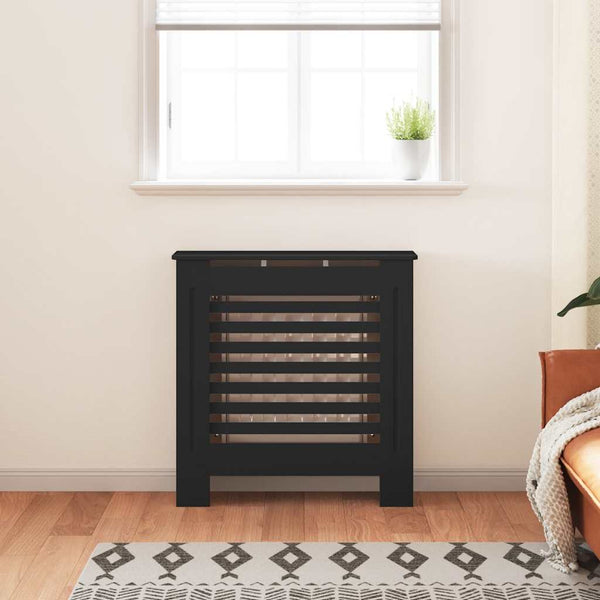 Schwarze Heizkörperverkleidung MDF 78 cm