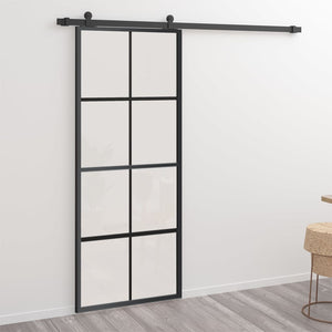 Schiebetür Aluminium und ESG-Glas mit Beschlägen 76x205 cm