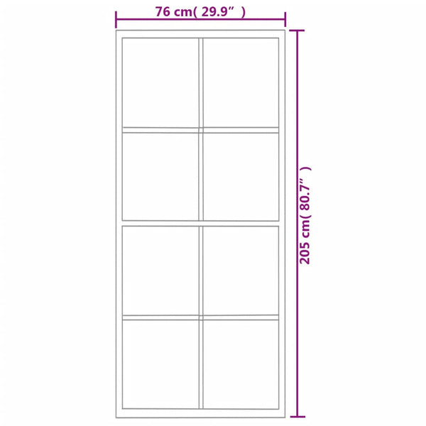 Schiebetür Aluminium und ESG-Glas mit Beschlägen 76x205 cm