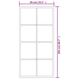 Schiebetür Aluminium und ESG-Glas mit Beschlägen 90x205 cm