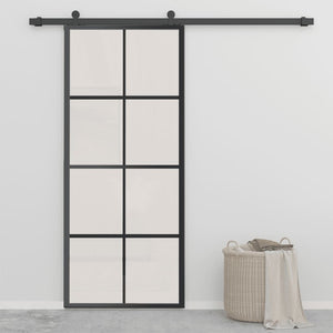 Schiebetür Aluminium und ESG-Glas mit Beschlägen 90x205 cm