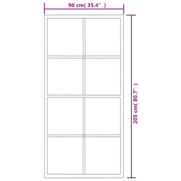 Schiebetür Aluminium und ESG-Glas mit Beschlägen  90x205 cm
