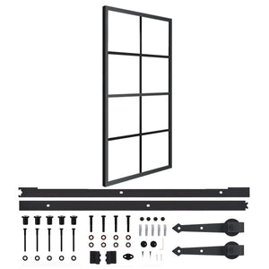 Schiebetür Aluminium und ESG-Glas mit Beschlägen 102,5x205 cm