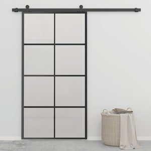 Schiebetür Aluminium und ESG-Glas mit Beschlägen 102,5x205 cm