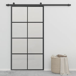 Schiebetür Aluminium und ESG-Glas mit Beschlägen 102,5x205 cm