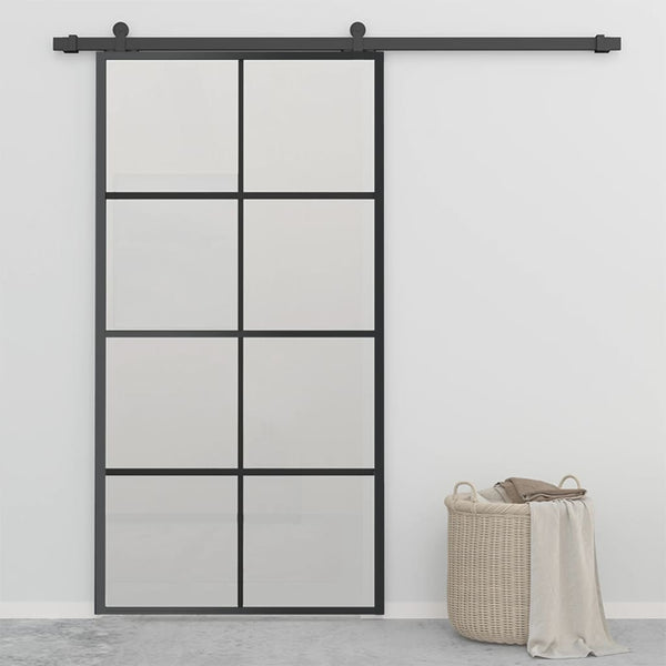 Schiebetür Aluminium und ESG-Glas mit Beschlägen 102,5x205 cm