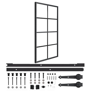 Schiebetür Aluminium und ESG-Glas mit Beschlägen 102,5x205 cm