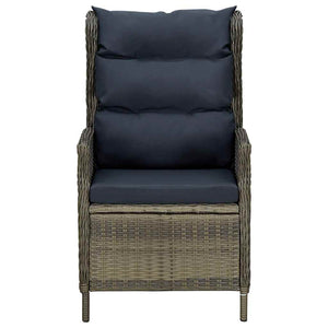 Verstellbarer Gartensessel mit Auflagen Poly Rattan Braun
