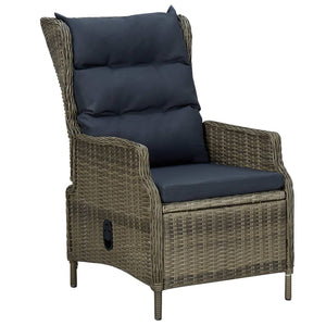 Verstellbarer Gartensessel mit Fußhocker Poly Rattan Braun